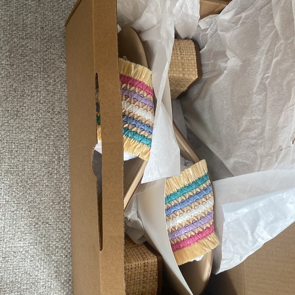 J. Crew Rainbow Raffia Woven mule heels - Picture 7 of 9